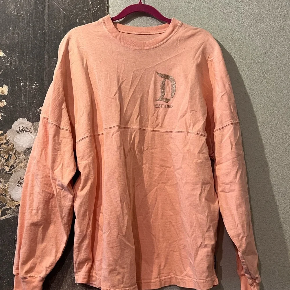 Disney Gold Letter Spirit Jersey Crewneck Sweater - Picture 1 of 8
